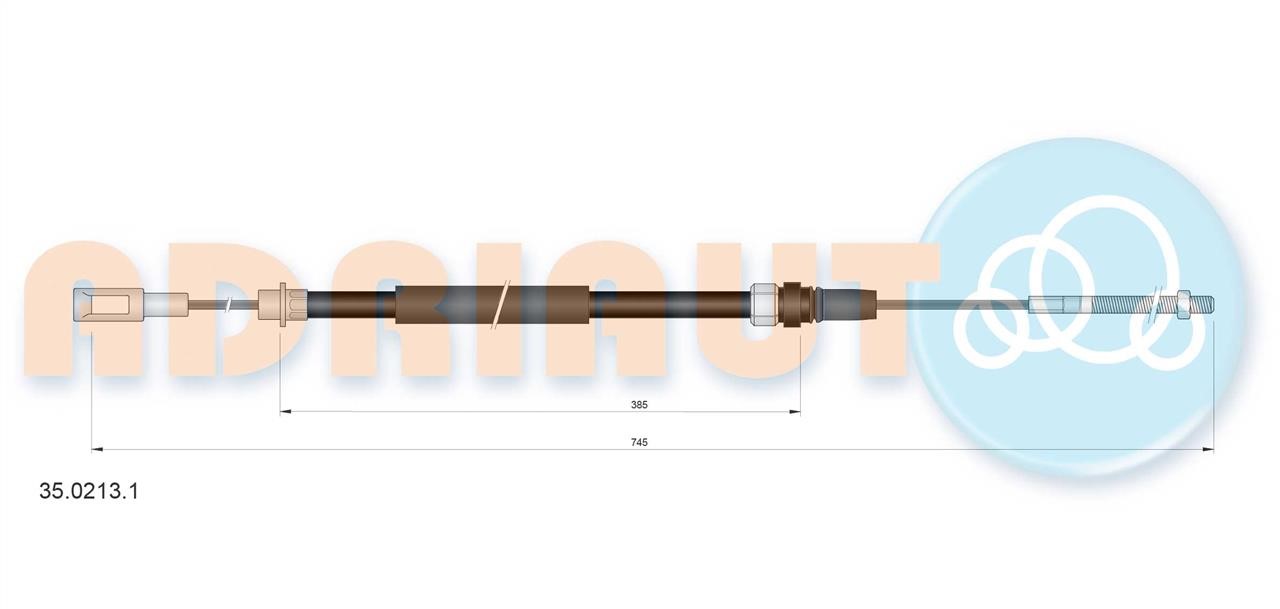 Adriauto 35.0213.1 Cable Pull, parking brake 3502131