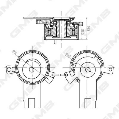 GMB GTB0850 Tensioner pulley, timing belt GTB0850