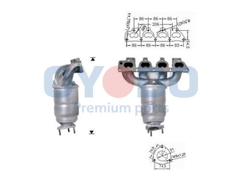 Catalyst exhaust Opel Combo: 10N0007OYO Oyodo Catalytic Converter