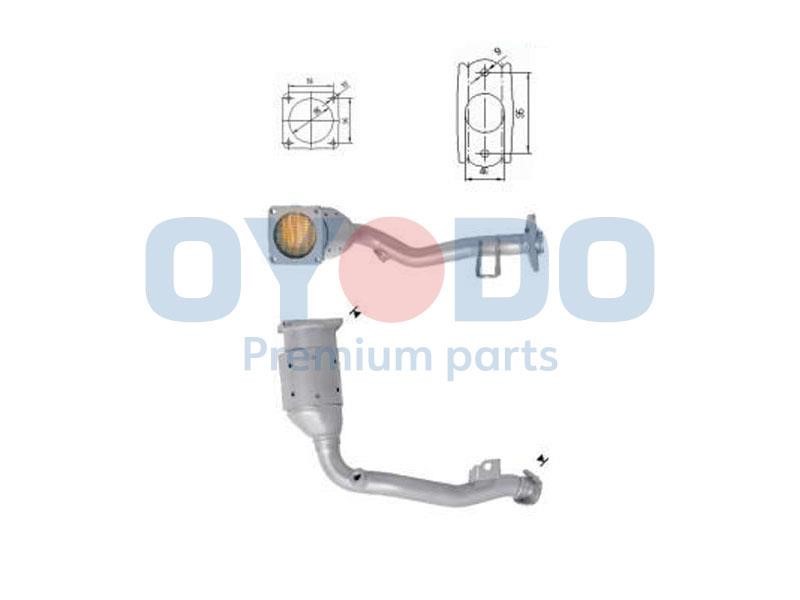 Catalytic exhaust system Citroen: 10N0045OYO Oyodo Catalytic Converter