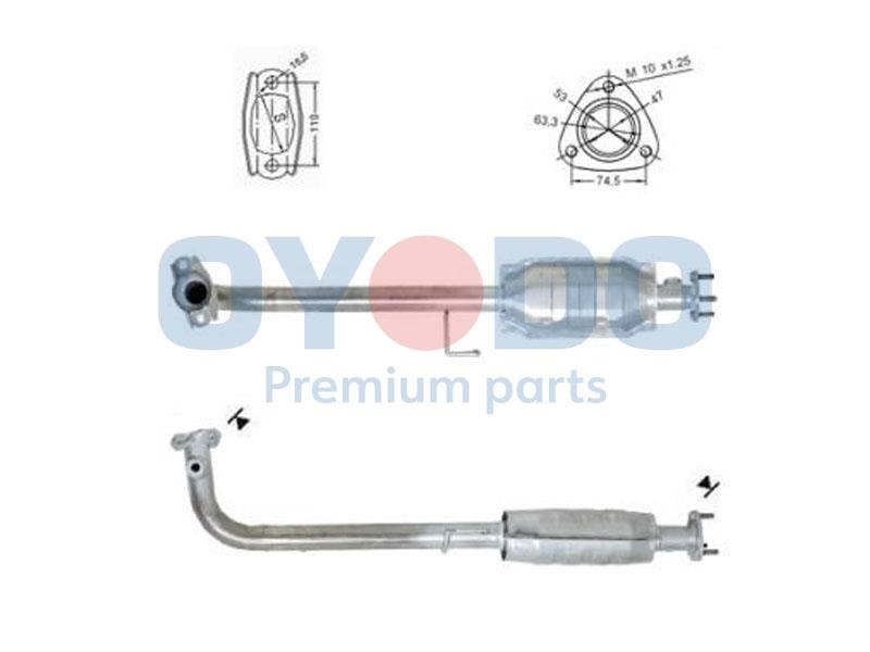 Catalyst exhaust Honda Civic: 10N0048OYO Oyodo Catalytic Converter