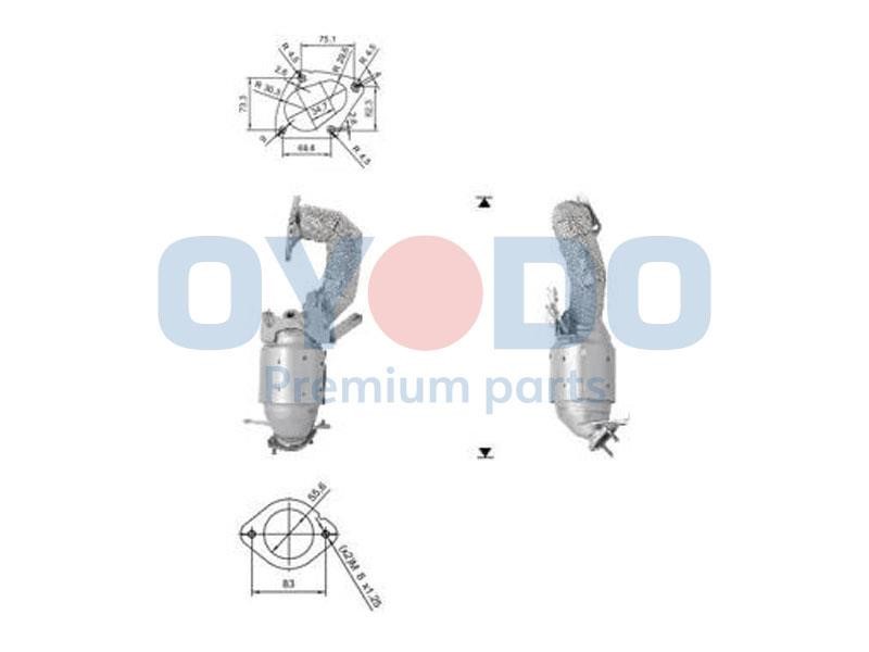 Catalytic exhaust system Volkswagen Scirocco: 10N0127OYO Oyodo Catalytic Converter