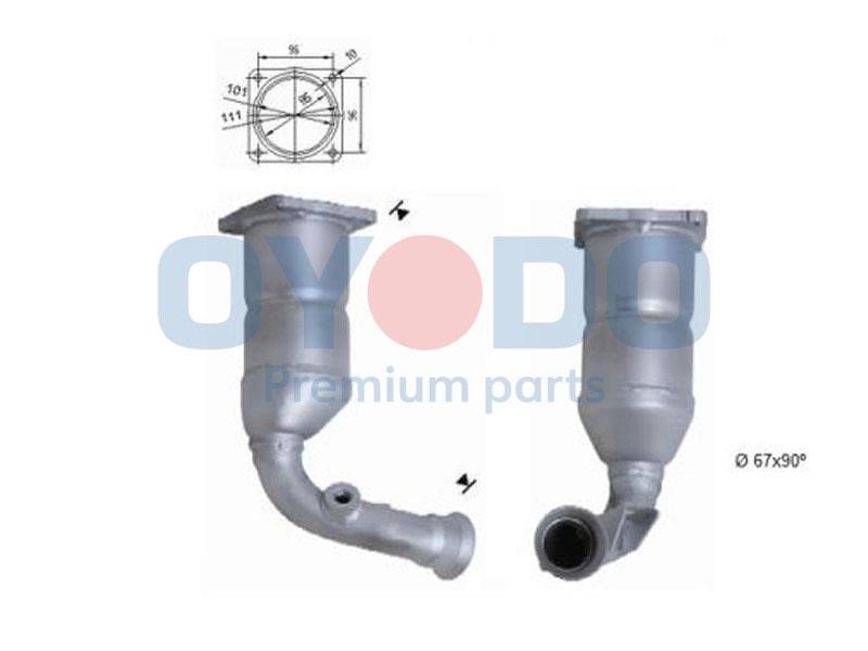 Catalytic exhaust system Peugeot 206: 10N0071OYO Oyodo Catalytic Converter