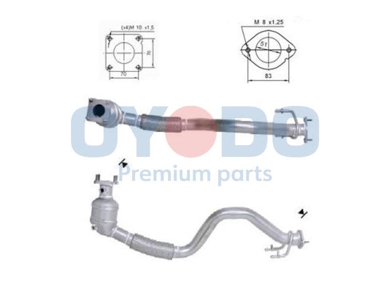 Catalytic exhaust system Audi: 10N0032OYO Oyodo Catalytic Converter