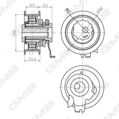 GMB GTB0710 Tensioner pulley, timing belt GTB0710