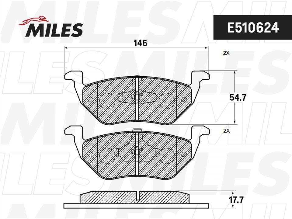 Miles E510624 Brake Pad Set, disc brake E510624