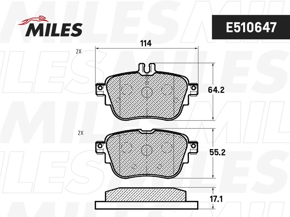 Miles E510647 Brake Pad Set, disc brake E510647