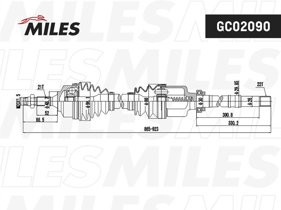 Miles GC02090 Drive shaft GC02090