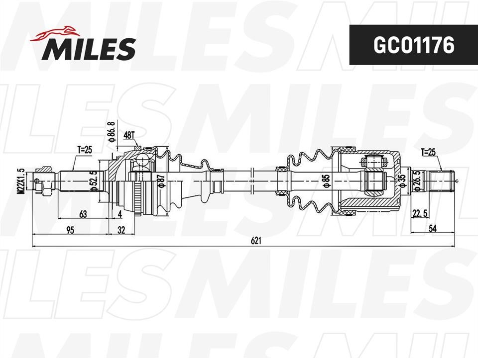 Miles GC01176 Drive shaft GC01176