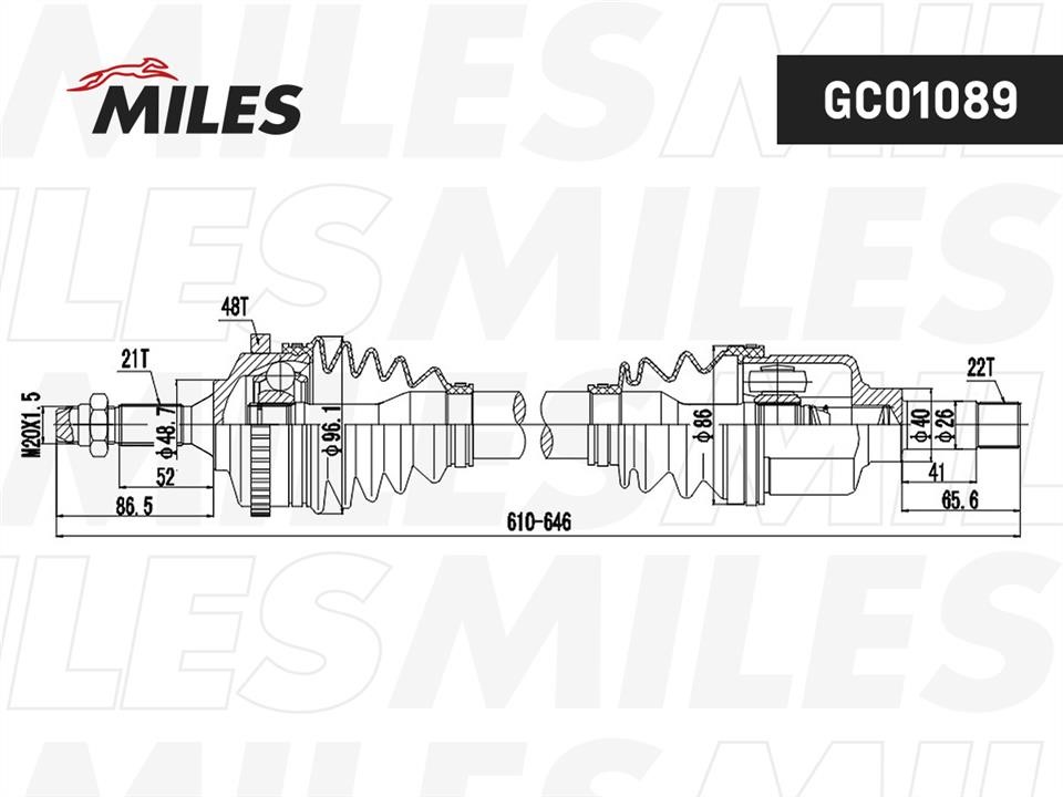 Miles GC01089 Drive shaft GC01089