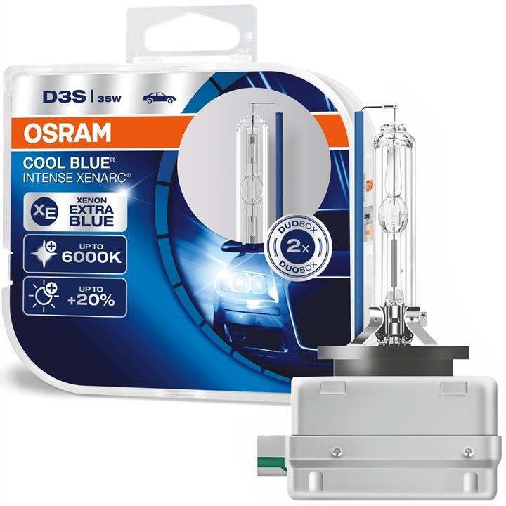 Osram 66340CBI-HCB-DUO Xenon Lamp Set OSRAM CoolBlueIntense D3S 85V 35W PK32d-5 XENARC HardDuopet 66340CBIHCBDUO