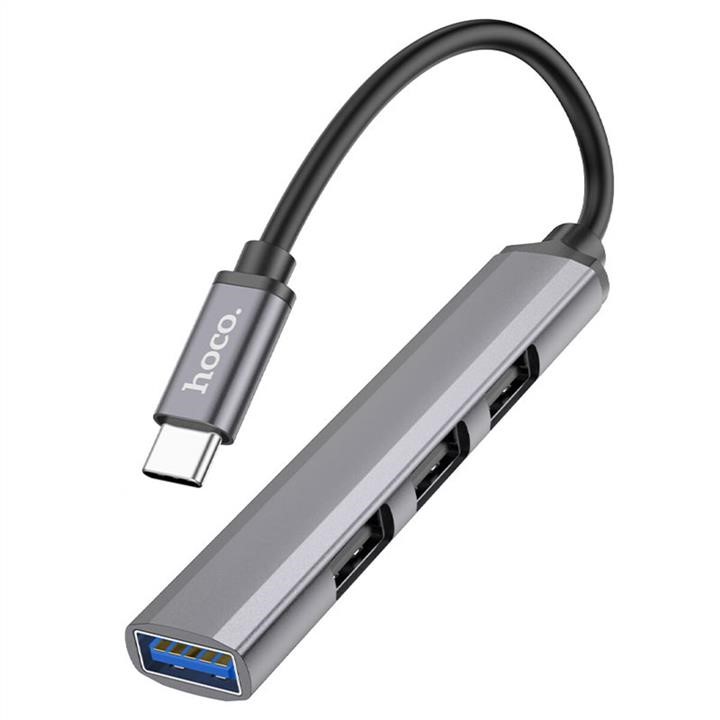 Hoco 6931474765482 Hoco HB26 4 in 1 adapter(Type-C to USB3.0+USB2.0*3) Metal Gray 6931474765482