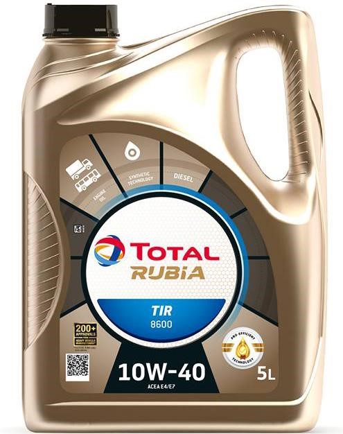 Total 148590 Engine oil Total RUBIA TIR 8600 CF 10W-40, ACEA E4/E7, API CF, 5l 148590