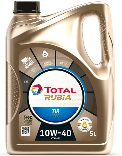 213670 Total Engine oil Total RUBIA TIR 8600 CF 10W-40, ACEA E4/E7, API CF, 5l