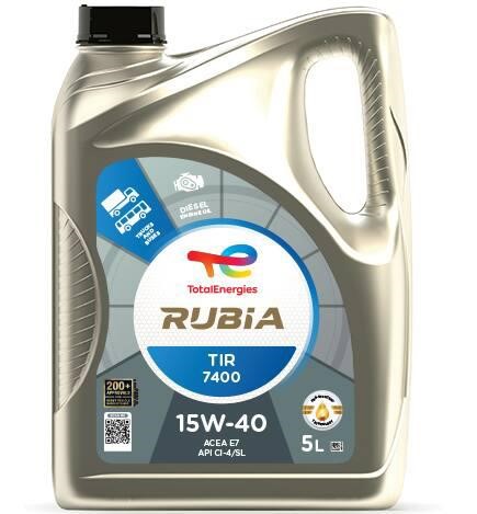 Total 213669 Engine oil Total RUBIA TIR 7400 15W-40, ACEA E7, API CI-4/SL, 5L 213669