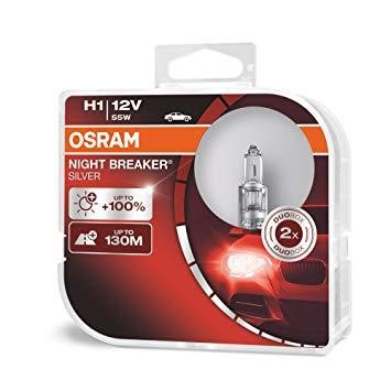 Osram 64150NBS-HCB Halogen lamp Osram Night Breaker Silver +100% 12V H1 55W +100% 64150NBSHCB
