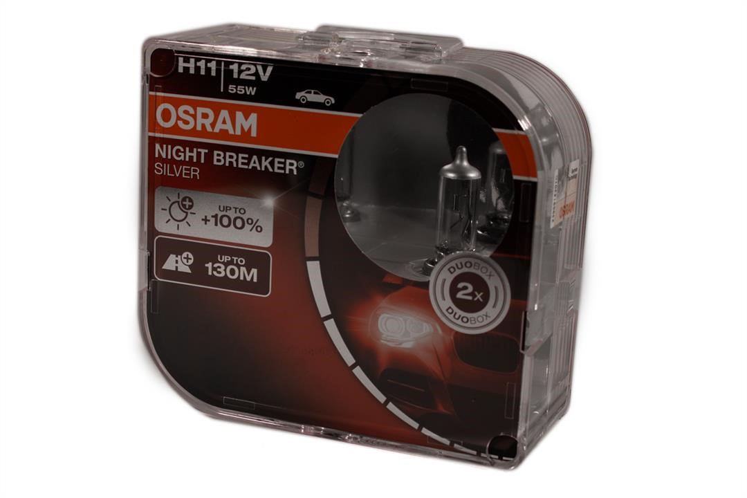 Osram 64211NBS-HCB Halogen lamp Osram Night Breaker Silver +100% 12V H11 55W +100% 64211NBSHCB