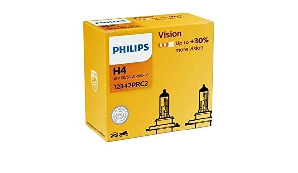 Philips 12342PRC2 Halogen lamp Philips Vision +30% 12V H4 60/55W +30% 12342PRC2