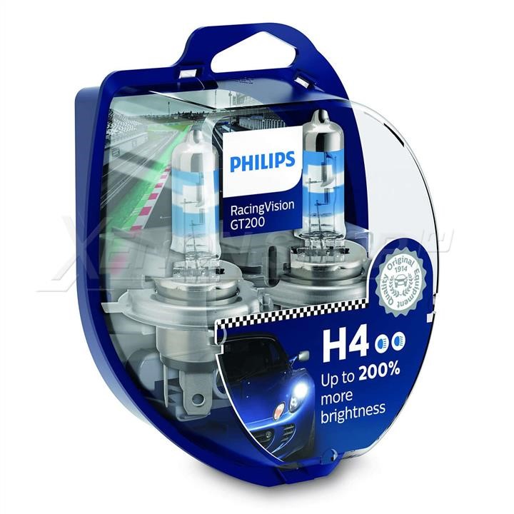 Philips 12342RGTS2 Halogen lamp Philips Racingvision Gt200 +200% 12V H4 60/55W +200% 12342RGTS2