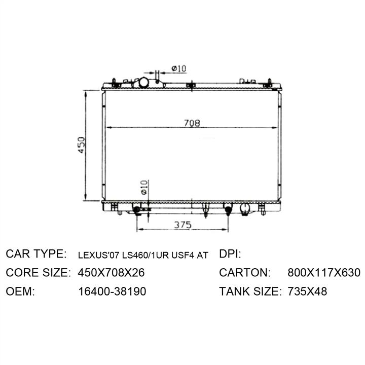 CoolDog CLD0198 Radiator, engine cooling CLD0198