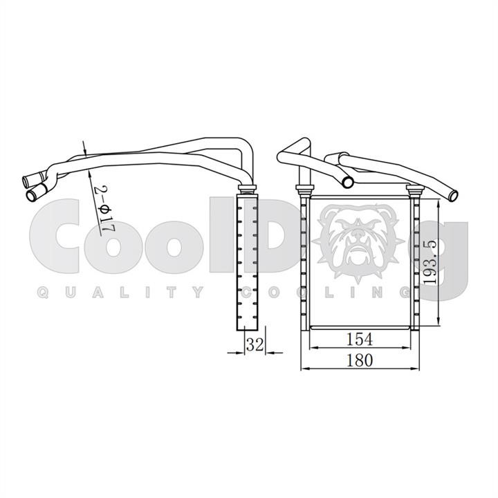 CoolDog CLD6004 Heat exchanger, interior heating CLD6004