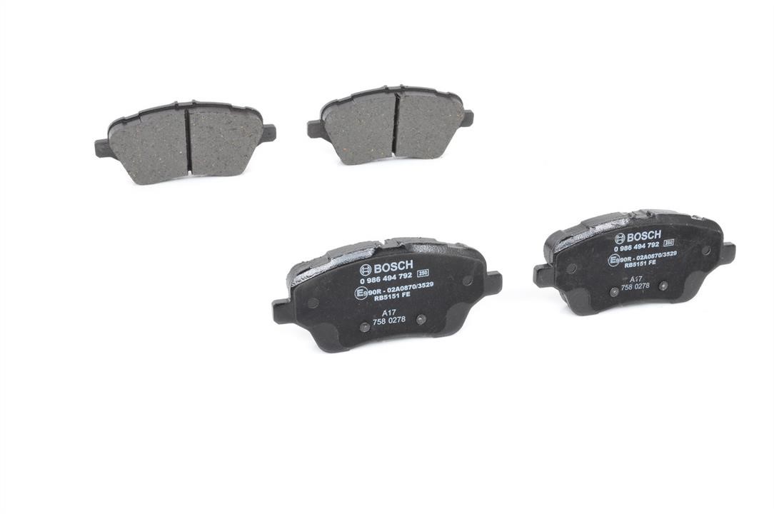 Brake Pad Set, disc brake Bosch 0 986 494 792