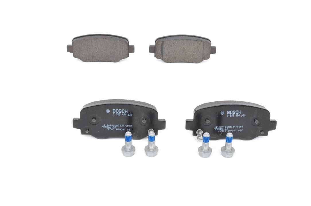Brake pad kit Jeep Renegade: 0986494930 Bosch Brake pad set