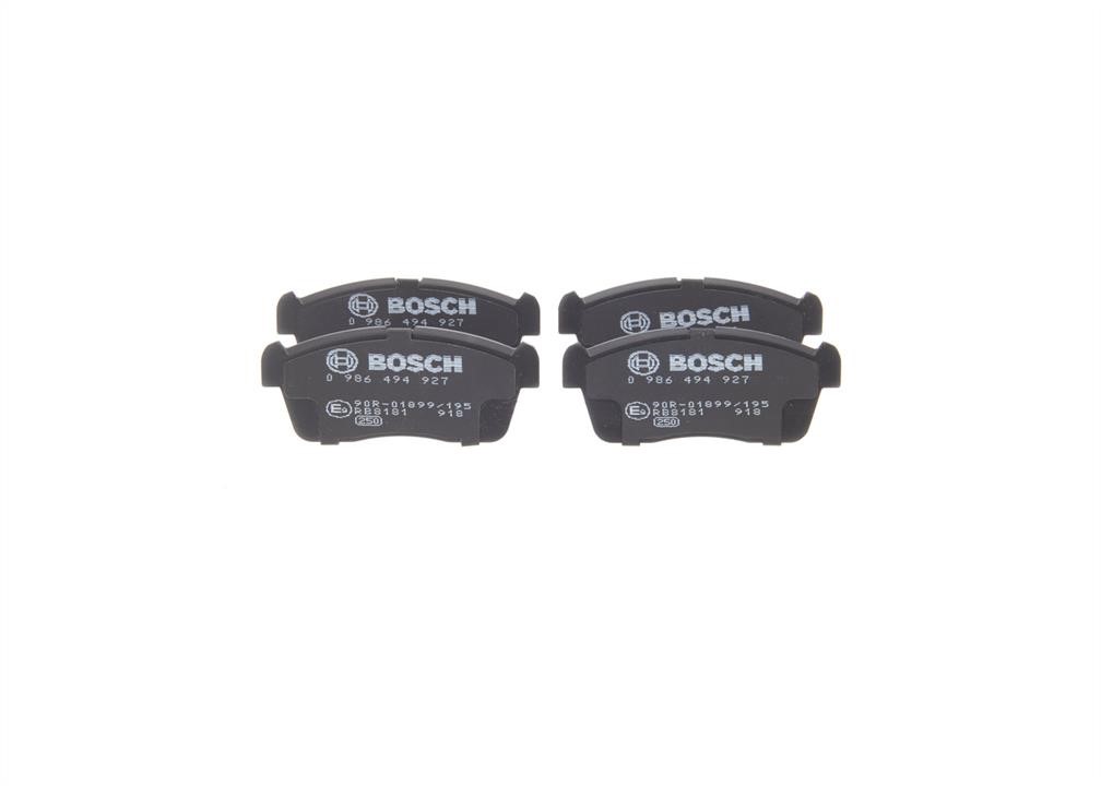Bosch 0 986 494 927 Brake Pad Set, disc brake 0986494927