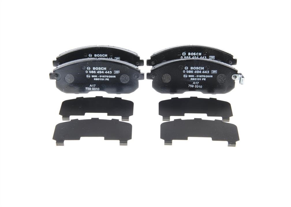 Bosch 0 986 494 443 Brake Pad Set, disc brake 0986494443