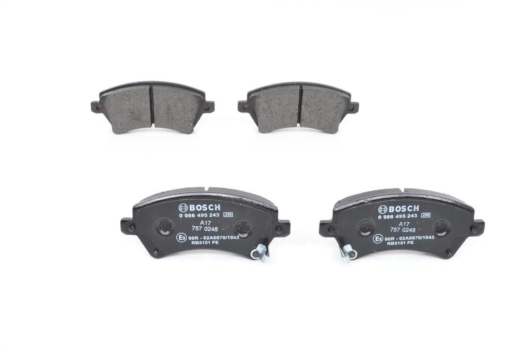 Bosch 0 986 495 243 Brake Pad Set, disc brake 0986495243
