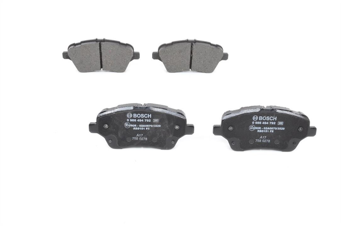 Bosch 0 986 494 792 Brake Pad Set, disc brake 0986494792