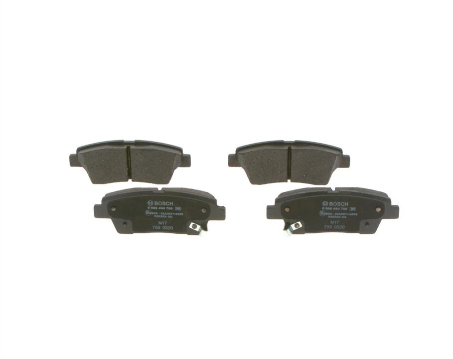 Bosch 0 986 494 766 Brake Pad Set, disc brake 0986494766