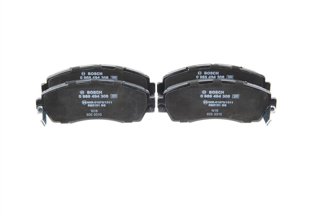 Bosch 0 986 494 308 Brake Pad Set, disc brake 0986494308