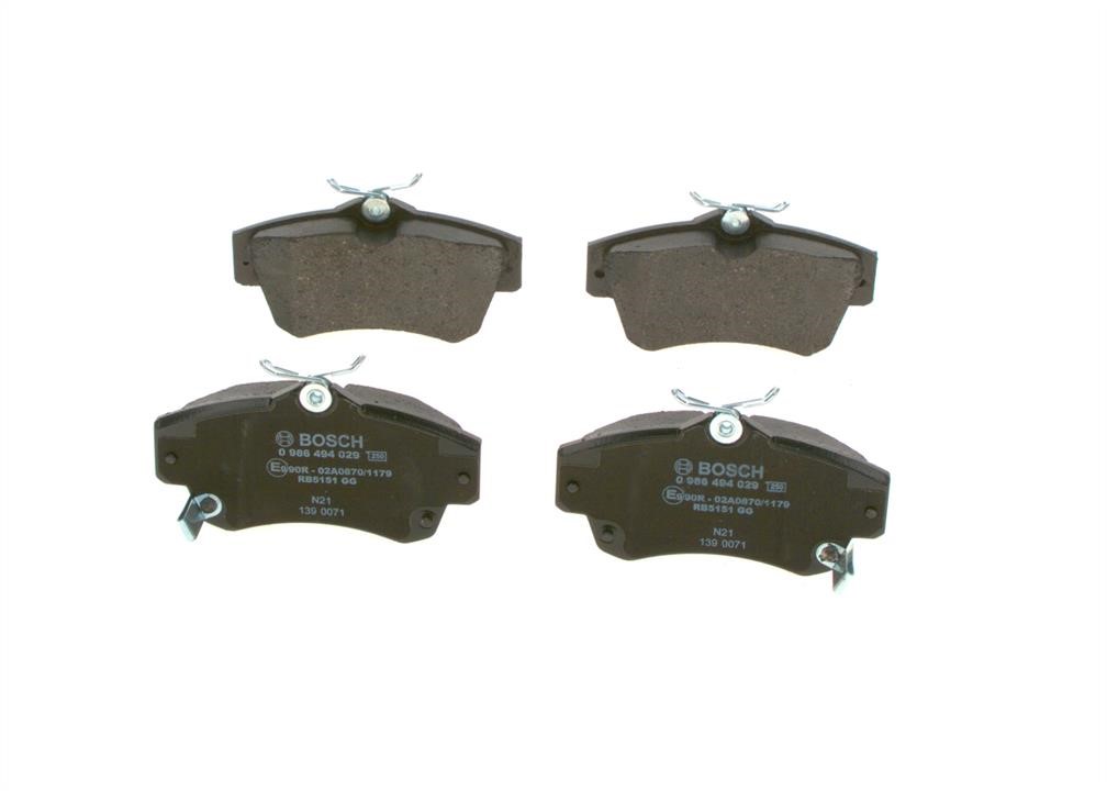 Disc brake pad set Chrysler PT Cruiser: 0986494029 Bosch Brake pad set