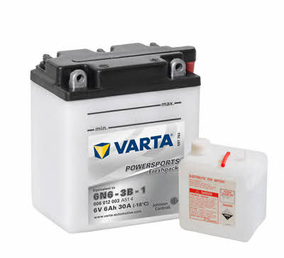 Varta 006012003A514 Battery Varta Powersports Freshpack 6V 6AH 30A(EN) R+ 006012003A514