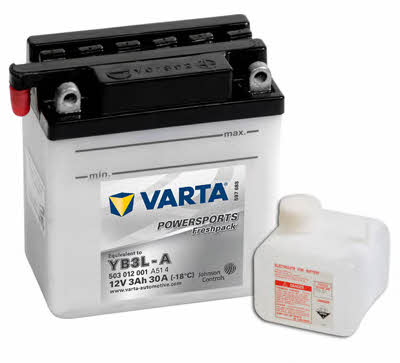 Varta 503012001A514 Battery Varta Powersports Freshpack 12V 3AH 30A(EN) R+ 503012001A514