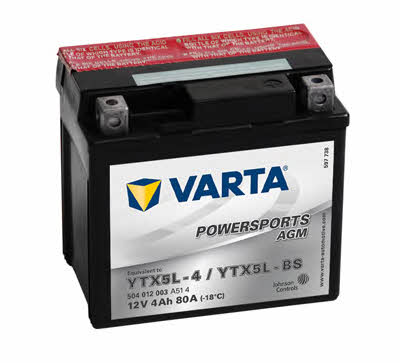 Varta 504012003A514 Battery Varta Powersports AGM 12V 4AH 80A(EN) R+ 504012003A514