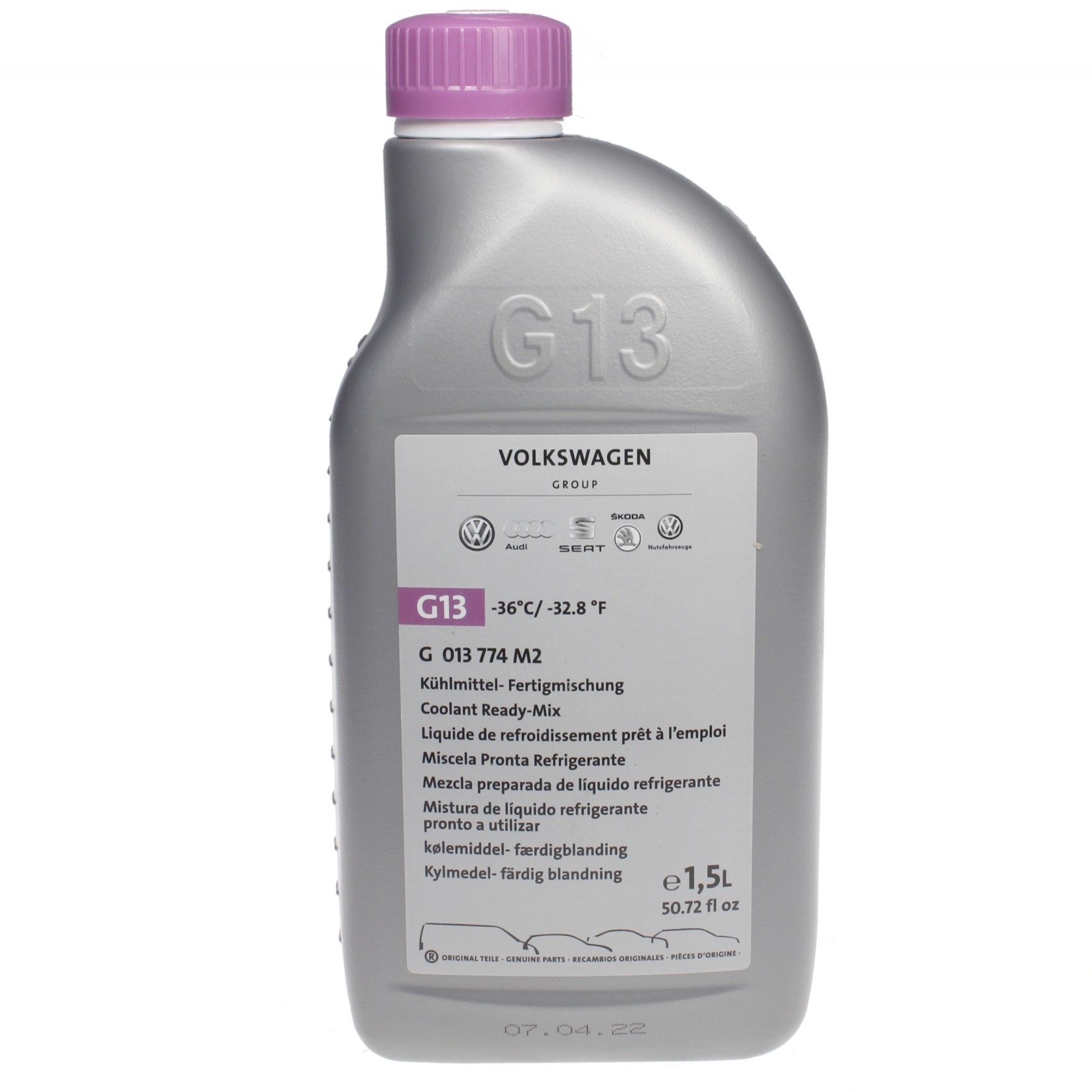 VAG G01 377 4M2 Antifreeze Coolant Ready-Mix G13, -36°C, pink, 1.5 L G013774M2