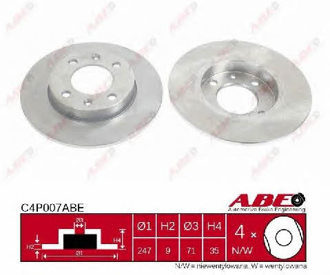 ABE C4P007ABE Rear brake disc, non-ventilated C4P007ABE