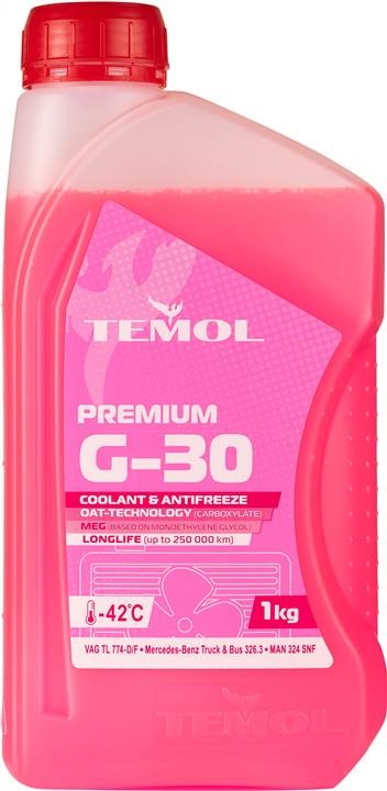 TEMOL T-APG-30-1KG Antifreeze TEMOL PREMIUM G-30 G12+ pink, ready for use -39, 1l TAPG301KG
