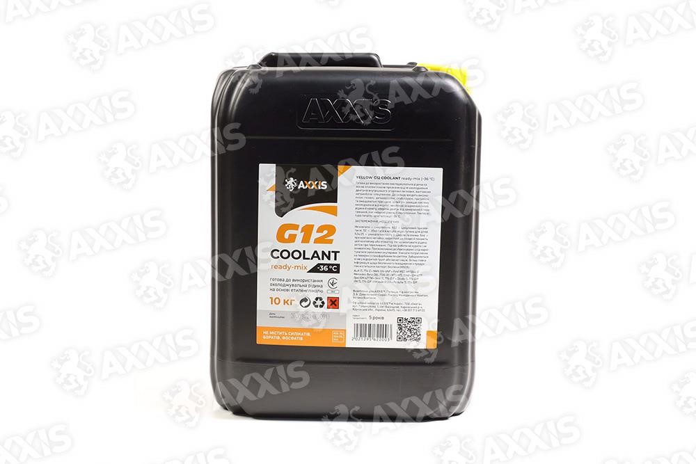 AXXIS 48021295622 Antifreeze AXXIS YELLOW G12 Сoolant Ready-Mix -36°C, 10kg 48021295622