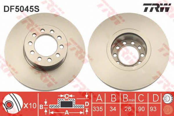 TRW DF5045S Brake disc DF5045S DF5045S TRW Brake disc