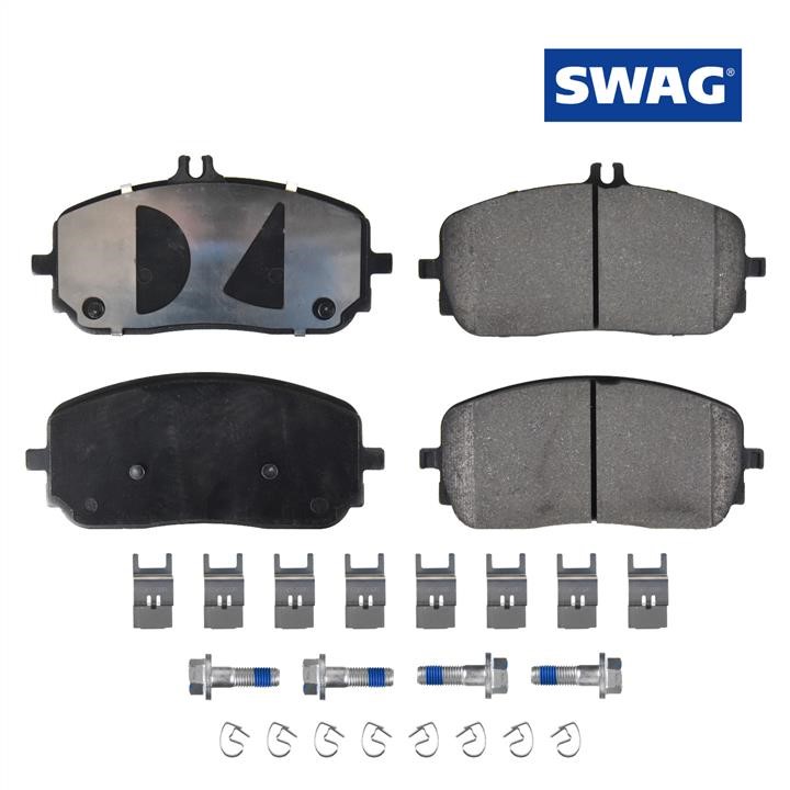 Brake pad kit Mercedes EQA: 33107651 SWAG Brake pad set