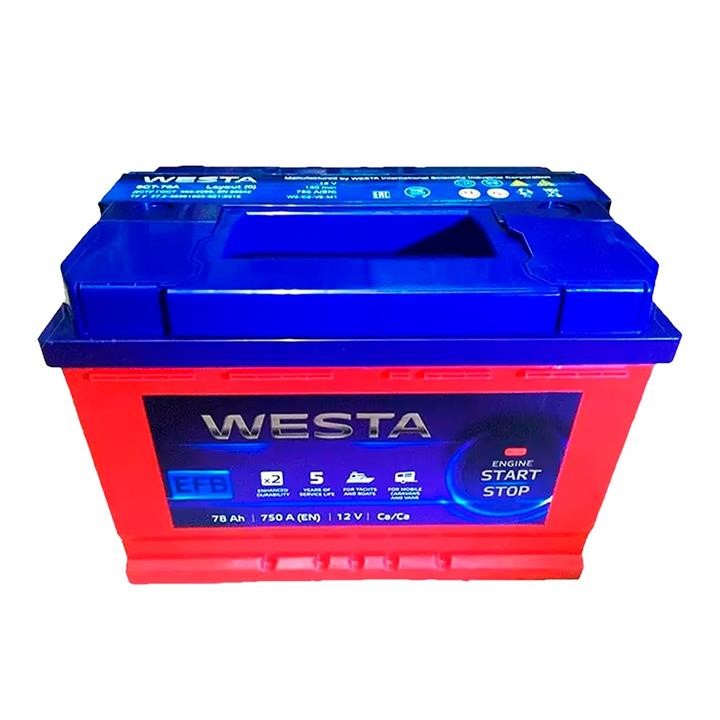 Westa WEFB7800L3 Battery WESTA 6CT-78 EFB Start-Stop 12V 78Ah 750(EN) R+ WEFB7800L3