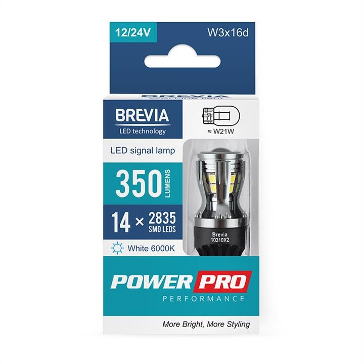 Brevia 10310X2 LED car lamp Brevia PowerPro W21W 350Lm 14x2835SMD 12/24V CANbus, 2 pcs. 10310X2