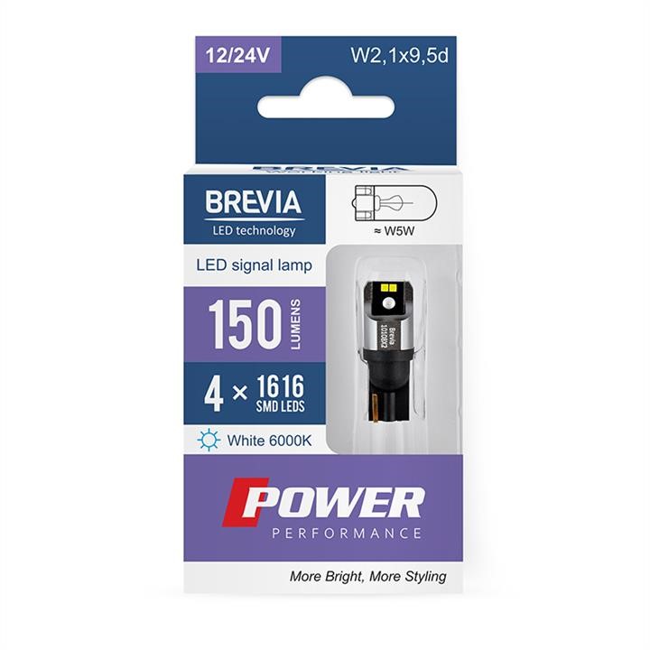 Brevia 10108X2 LED car lamp Brevia Power W5W 150Lm 4x1616SMD 12/24V CANbus, 2 pcs. 10108X2
