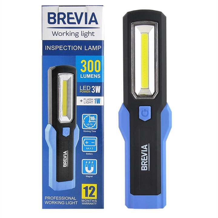 Brevia 11440 Inspection lamp Brevia LED 3W COB+1W LED 300lm, IP20, IK05,3xAA 11440 11440