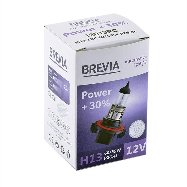 Brevia 12013PC Halogen lamp Brevia H13 12V 60/55W P26.4t Power +30% CP 12013PC