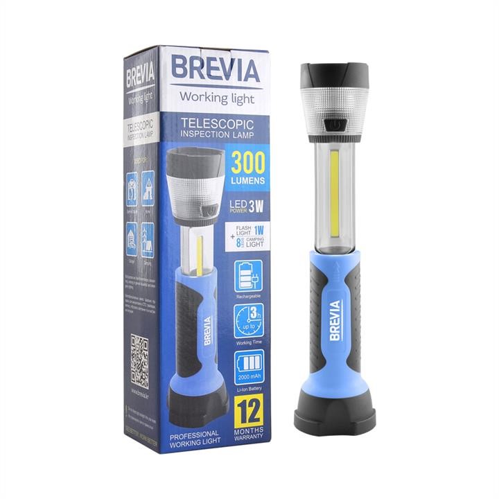 Brevia 11330 Inspection lamp телескопический Brevia LED 3W COB+1W LED+8LED camping 300lm 2000mAh, adapter A 11330