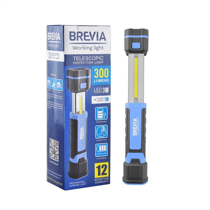 Brevia 11340 Telescopic inspection lamp Brevia LED 3W COB+1W LED 300lm 2000mAh, microUSB 11340